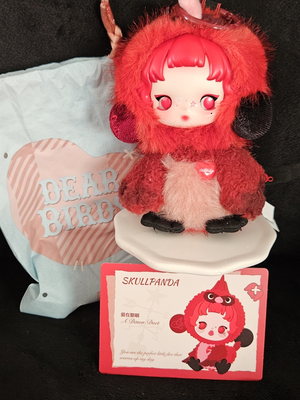 Skullpanda Red Plush Keychain
